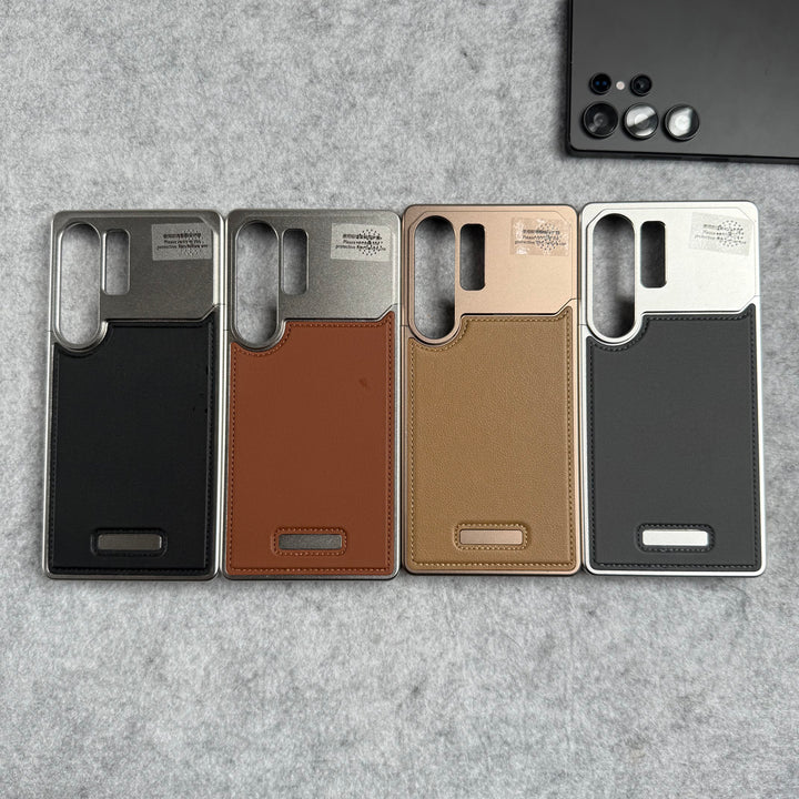Samsung Galaxy S25 Ultra Premium Metallic AeroFLex Aluminium Stitch Leather Case