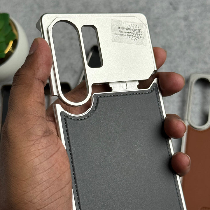 Samsung Galaxy S25 Ultra Premium Metallic AeroFLex Aluminium Stitch Leather Case