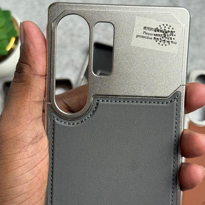 Samsung Galaxy S25 Ultra Premium Metallic AeroFLex Aluminium Stitch Leather Case