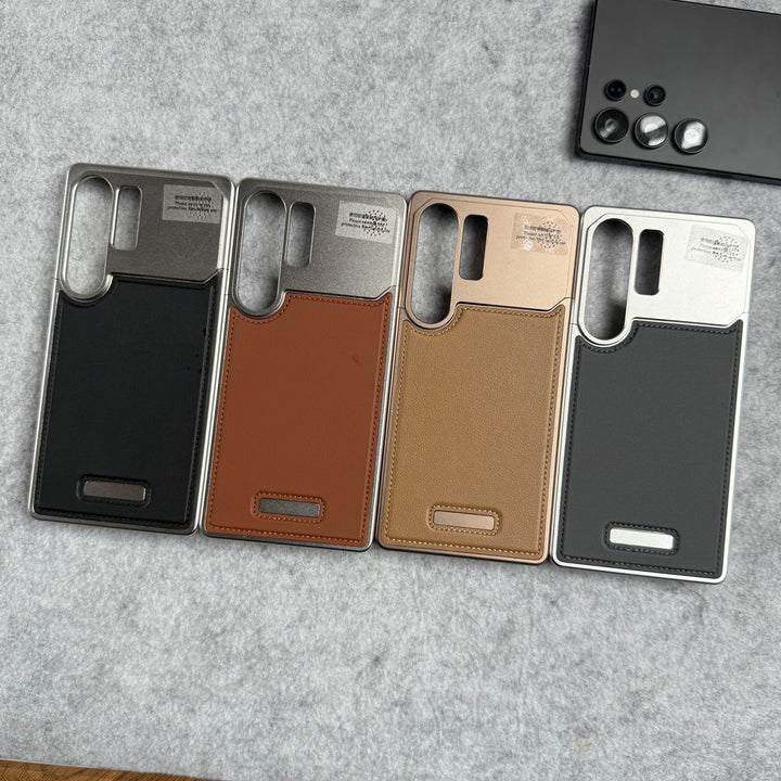 Samsung Galaxy S25 Ultra Premium Metallic AeroFLex Aluminium Stitch Leather Case
