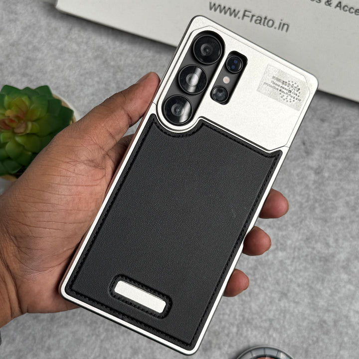 Samsung Galaxy S25 Ultra Premium Metallic AeroFLex Aluminium Stitch Leather Case
