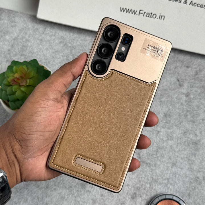 Samsung Galaxy S25 Ultra Premium Metallic AeroFLex Aluminium Stitch Leather Case