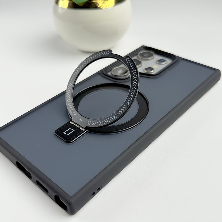 Samsung Galaxy S25 Ultra Smoke Frosted Case With Metal Stand