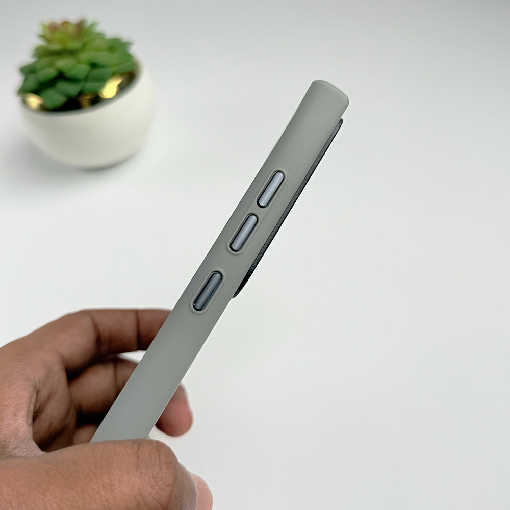 Samsung Galaxy S25 Ultra Smoke Frosted Case With Metal Stand