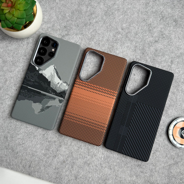 Samsung Galaxy Ultra Series Carbon Fiber Texture Aramid Design Hard Pc MagSafe Case Cover