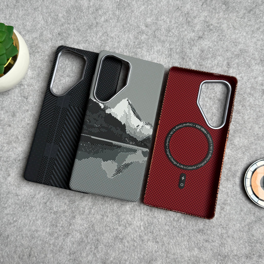 Samsung Galaxy Ultra Series Carbon Fiber Texture Aramid Design Hard Pc MagSafe Case Cover