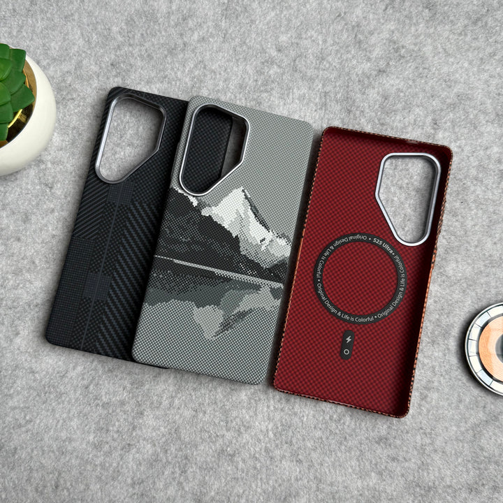 Samsung Galaxy Ultra Series Carbon Fiber Texture Aramid Design Hard Pc MagSafe Case Cover
