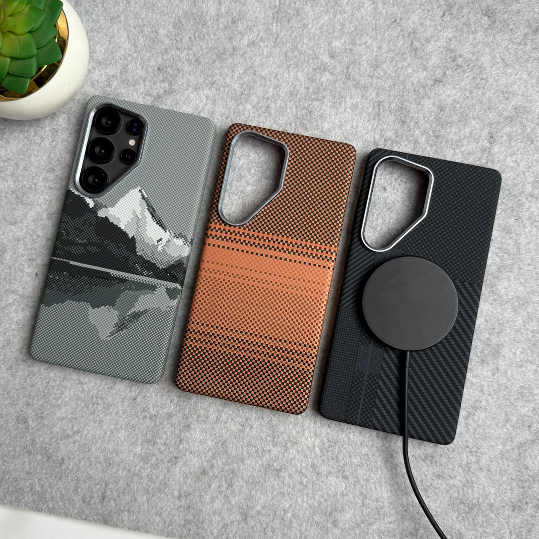 Samsung Galaxy Ultra Series Carbon Fiber Texture Aramid Design Hard Pc MagSafe Case Cover