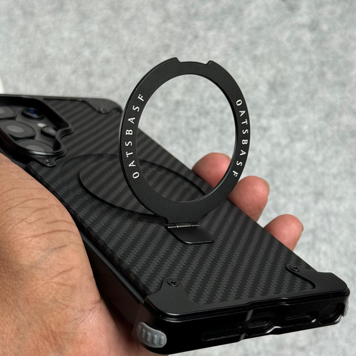 Samsung Galaxy Ultra Series Carbon Texture Frameless Metal Kickstand Case