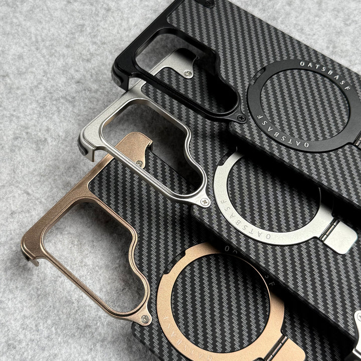 Samsung Galaxy Ultra Series Carbon Texture Frameless Metal Kickstand Case
