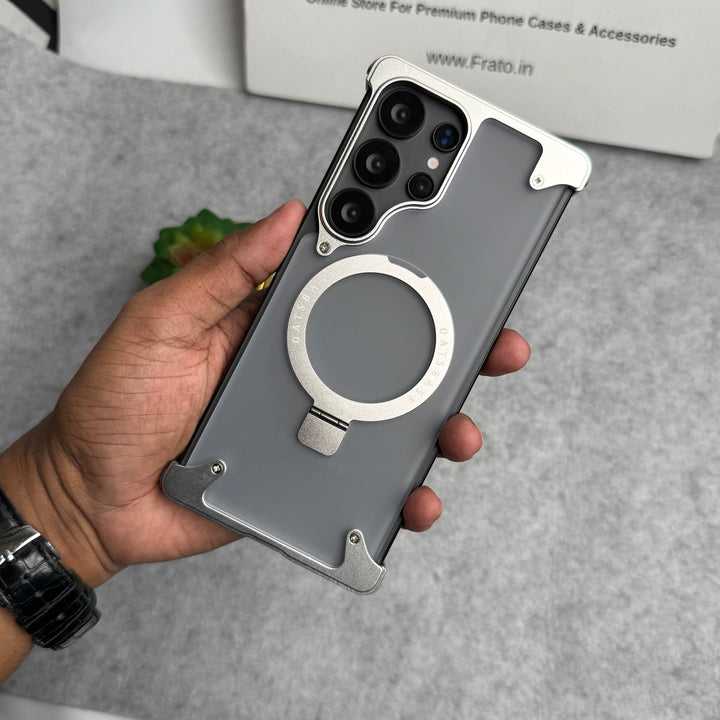 Samsung Galaxy Ultra Series Frosted Frameless Metal Kickstand Case