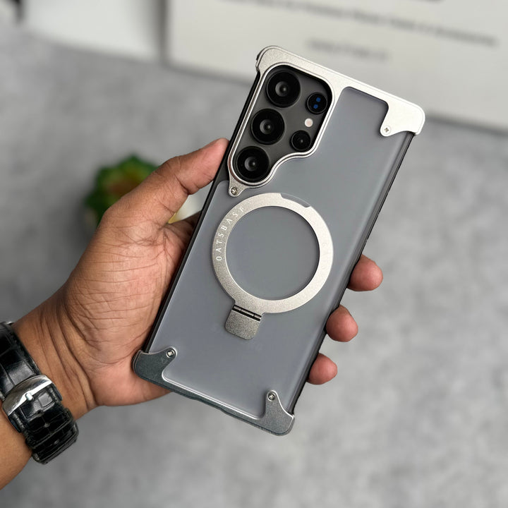 Samsung Galaxy Ultra Series Frosted Frameless Metal Kickstand Case