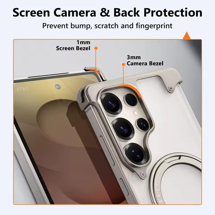 Samsung Galaxy Ultra Series Frosted Frameless Metal Kickstand Case