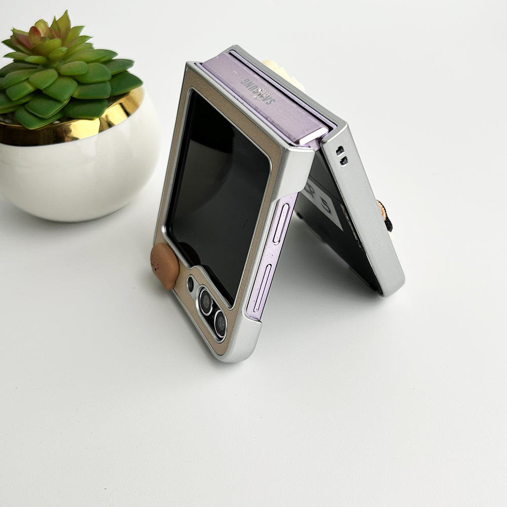 Samsung Galaxy Z Flip 5 Donut Wool Coal Coffee Case Cover
