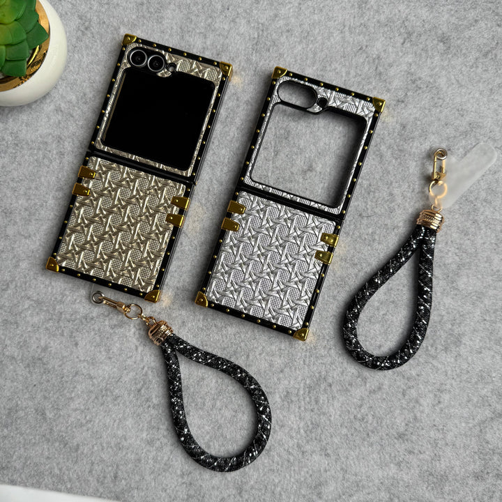 Samsung Galaxy Z Flip 6 Pattern Trunk Case Cover With Wrist Holder