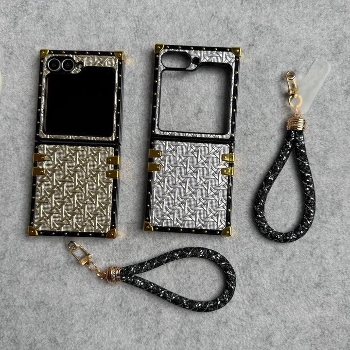 Samsung Galaxy Z Flip 6 Pattern Trunk Case Cover With Wrist Holder