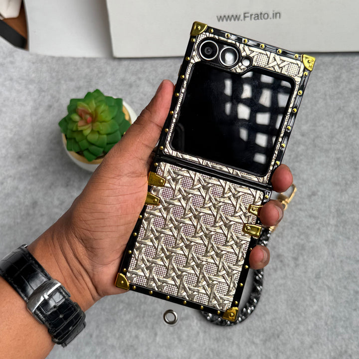 Samsung Galaxy Z Flip 6 Pattern Trunk Case Cover With Wrist Holder
