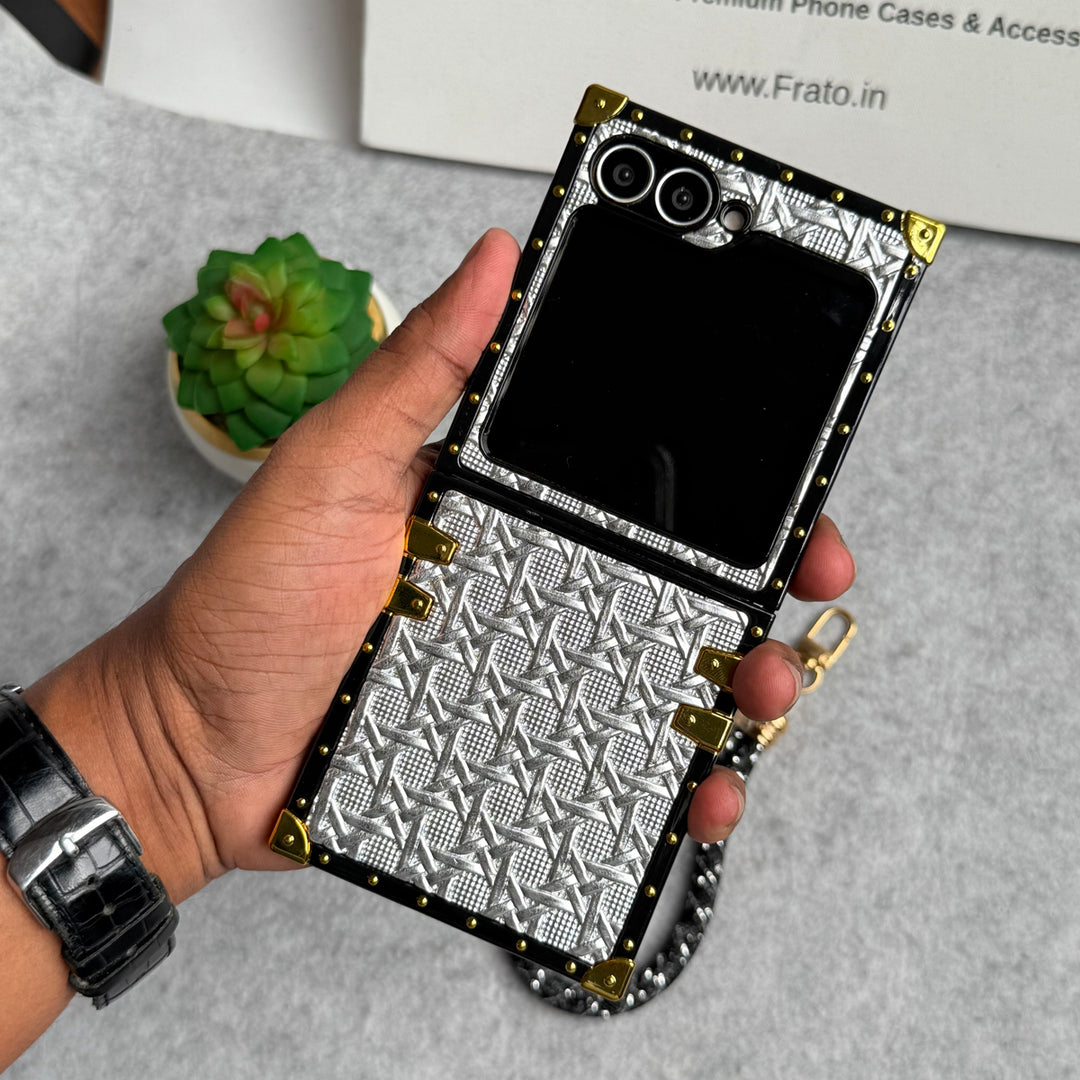 Samsung Galaxy Z Flip 6 Pattern Trunk Case Cover With Wrist Holder