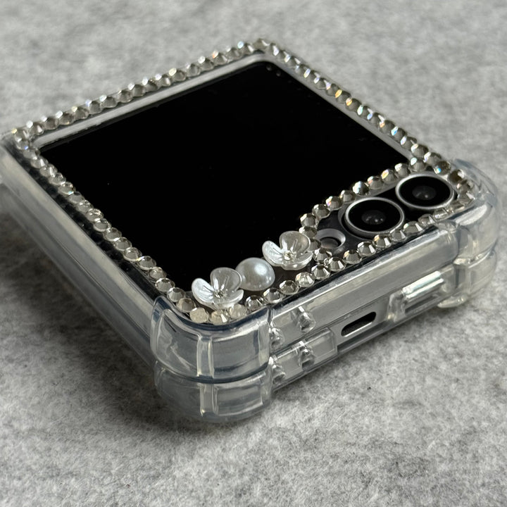 Samsung Galaxy Z Flip 6 Small Pearl Flower Style Case Cover