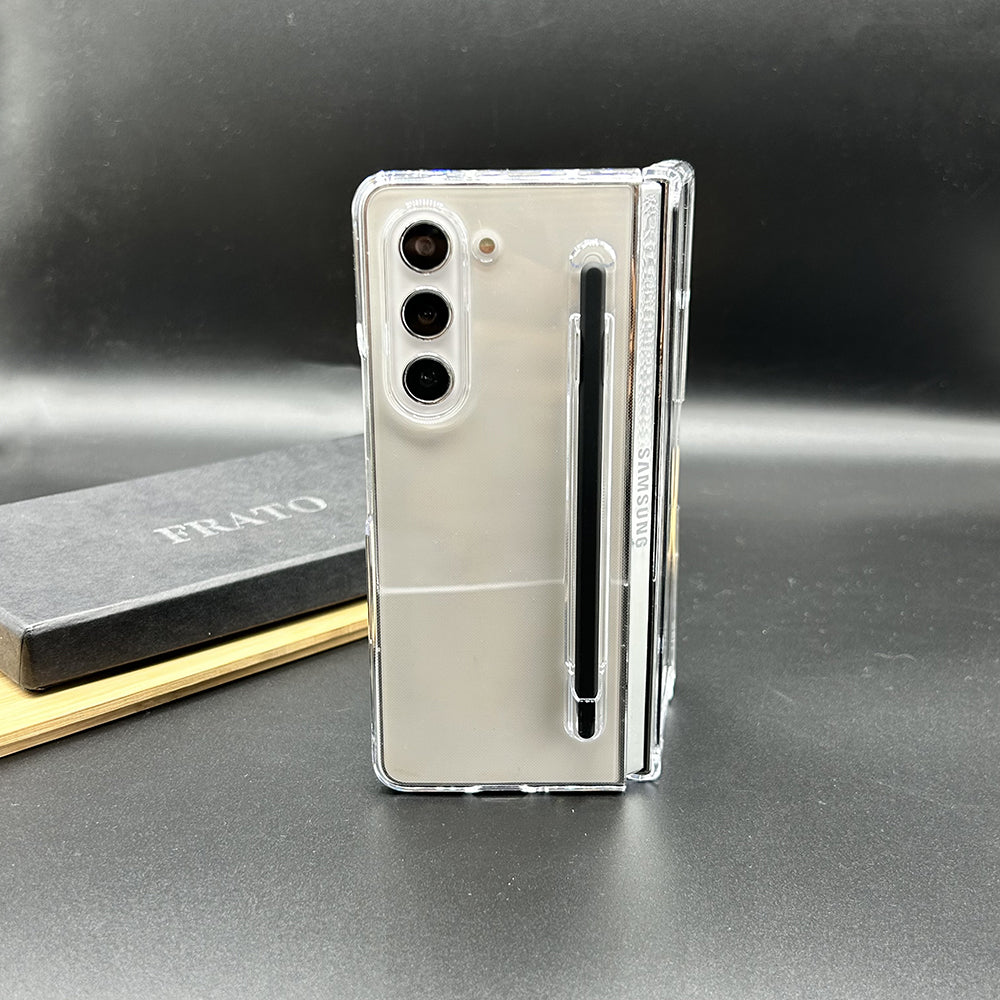 Samsung Galaxy Z Fold 5 Transparent Cristal Hard Shell Cover Case With S-Pent Slot