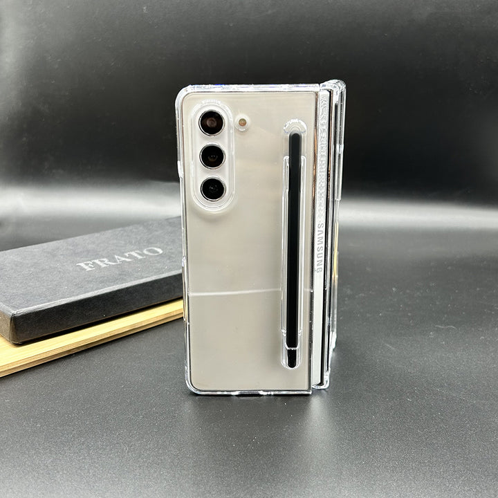 Samsung Galaxy Z Fold 5 Transparent Cristal Hard Shell Cover Case With S-Pent Slot