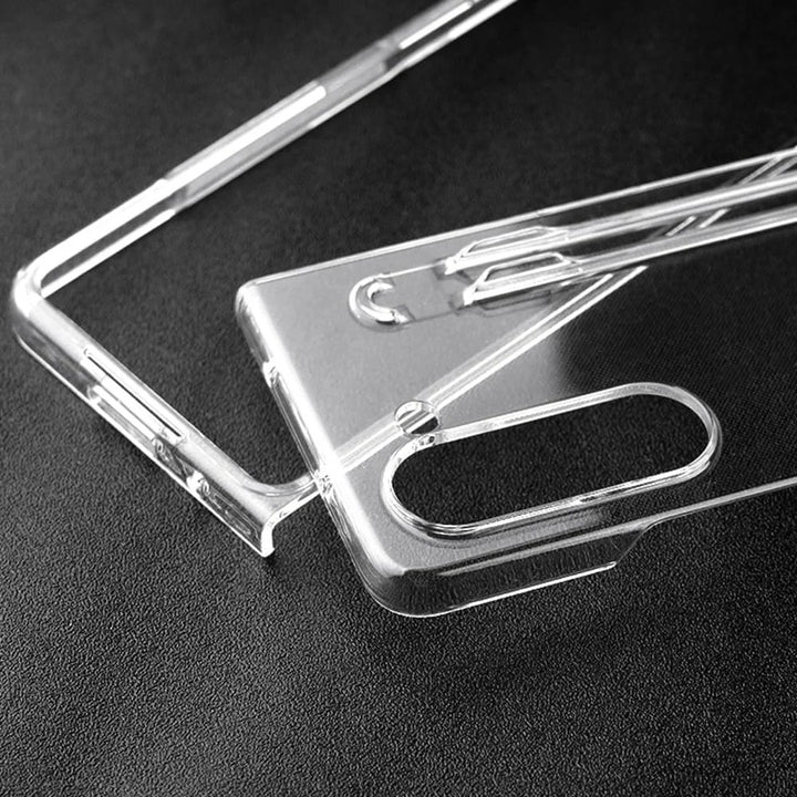 Samsung Galaxy Z Fold 5 Transparent Cristal Hard Shell Cover Case With S-Pent Slot
