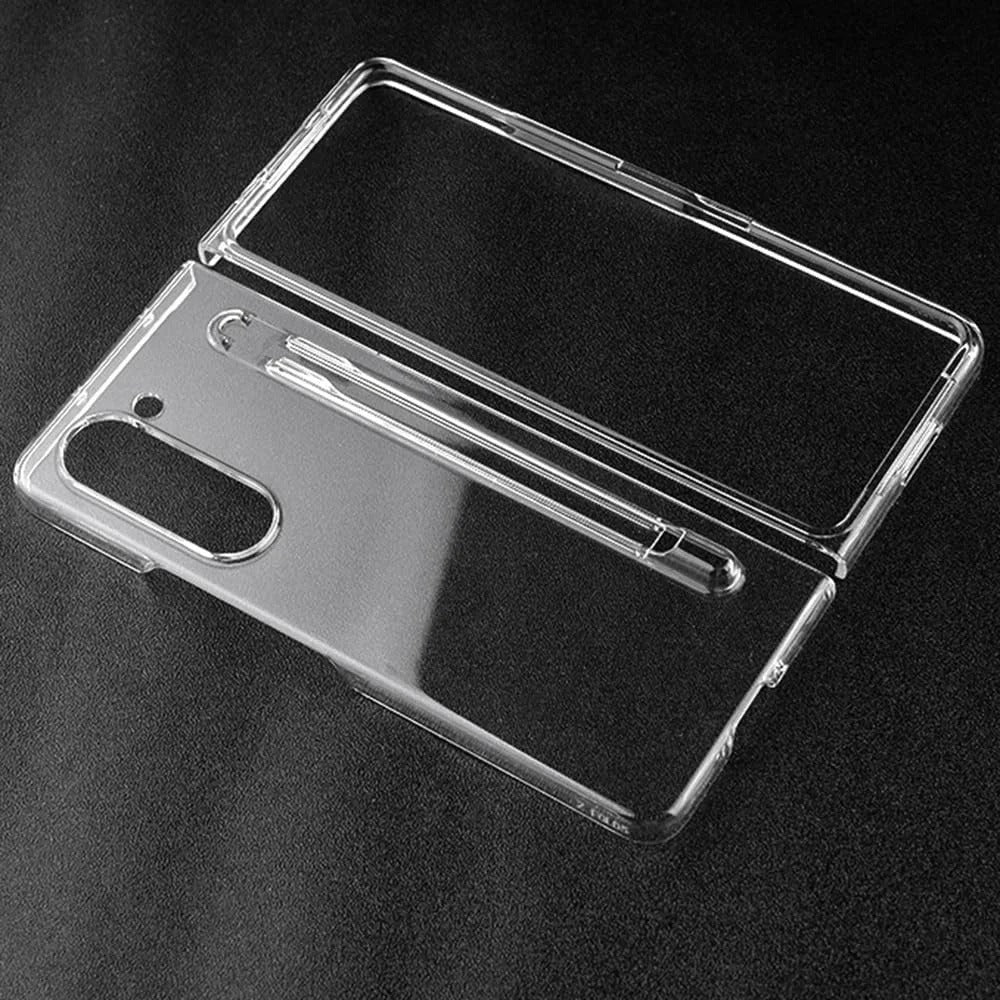 Samsung Galaxy Z Fold 5 Transparent Cristal Hard Shell Cover Case With S-Pent Slot