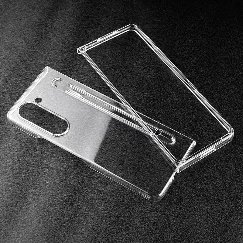 Samsung Galaxy Z Fold 5 Transparent Cristal Hard Shell Cover Case With S-Pent Slot