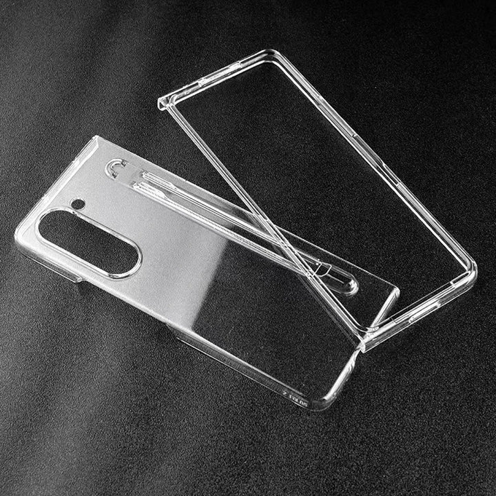 Samsung Galaxy Z Fold 5 Transparent Cristal Hard Shell Cover Case With S-Pent Slot
