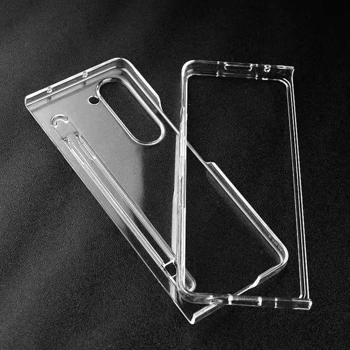 Samsung Galaxy Z Fold 5 Transparent Cristal Hard Shell Cover Case With S-Pent Slot
