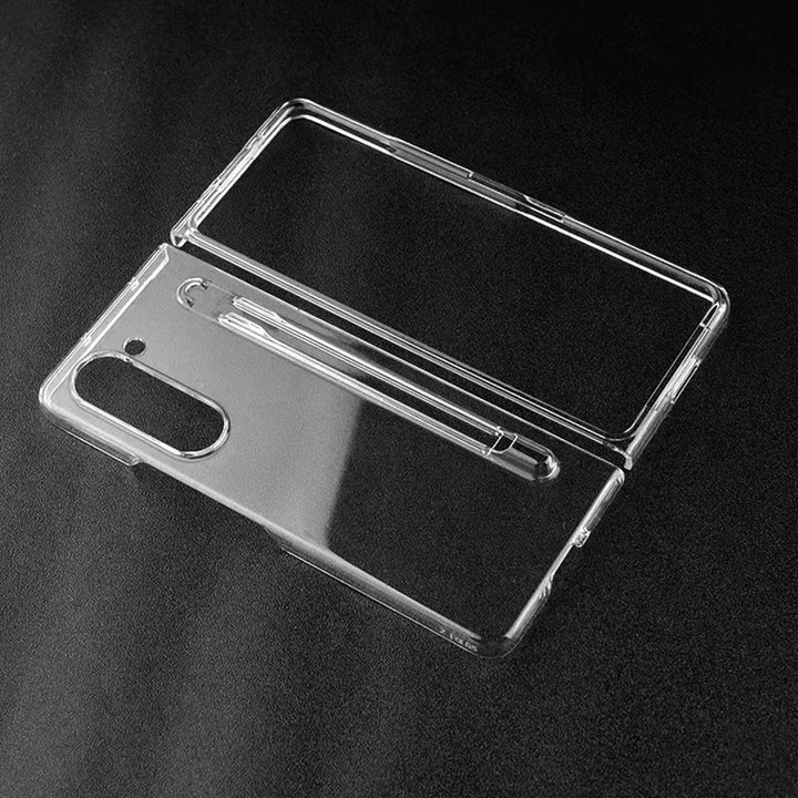 Samsung Galaxy Z Fold 5 Transparent Cristal Hard Shell Cover Case With S-Pent Slot