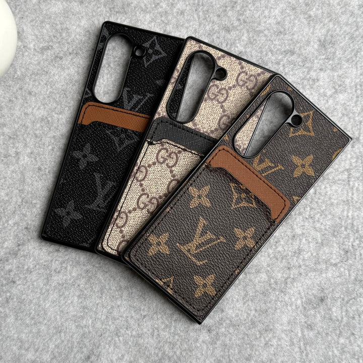 Samsung Galaxy Z Fold 6 Luxury Brand Leather Card Holder Case Cover