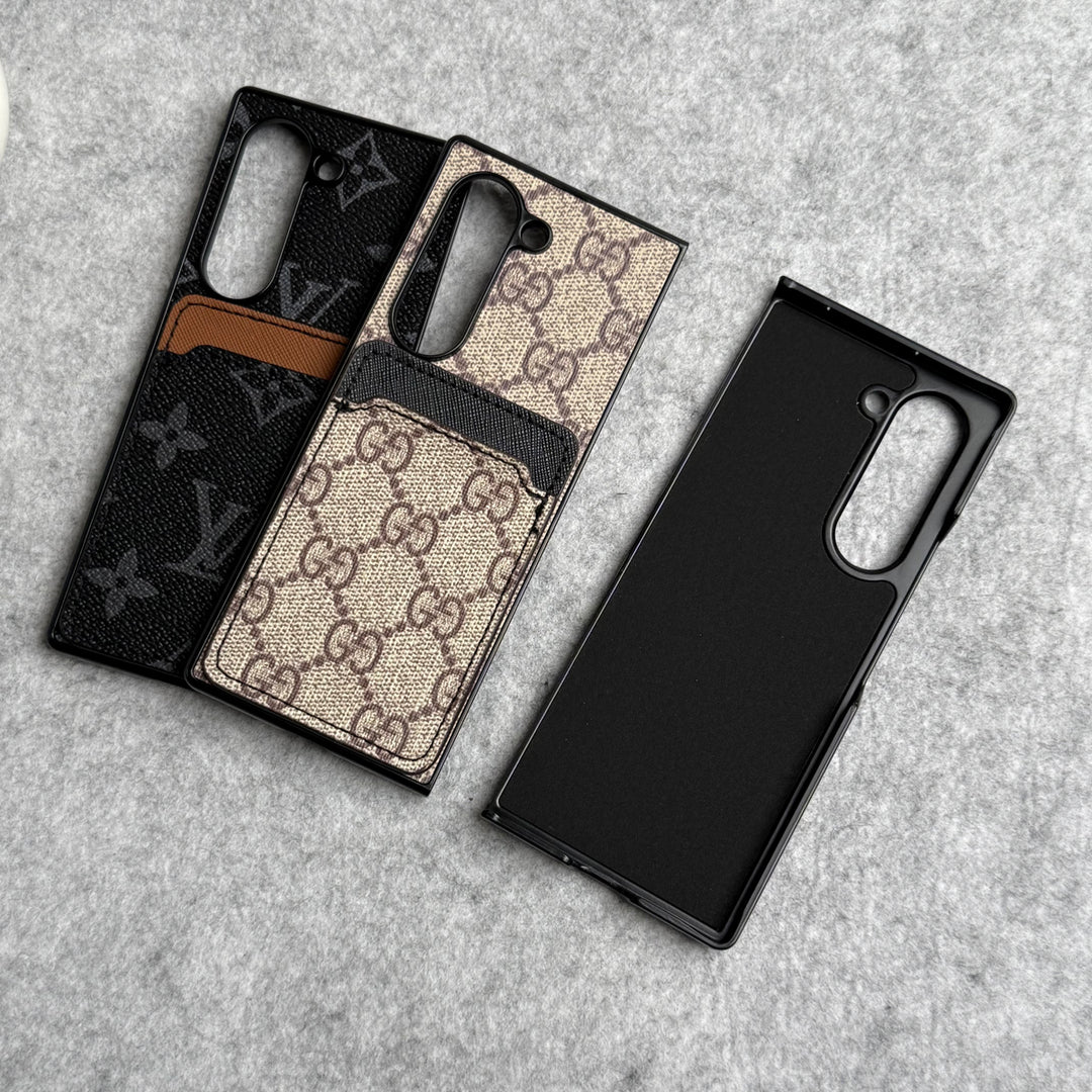 Samsung Galaxy Z Fold 6 Luxury Brand Leather Card Holder Case Cover