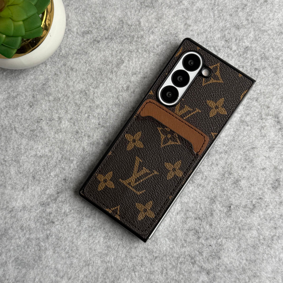Samsung Galaxy Z Fold 6 Luxury Brand Leather Card Holder Case Cover