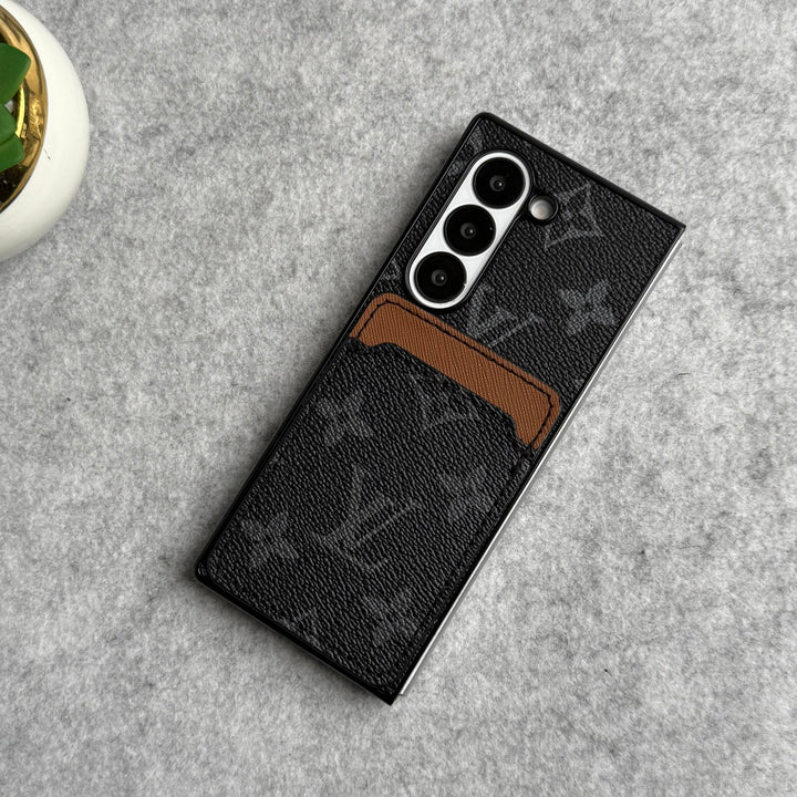 Samsung Galaxy Z Fold 7 Luxury Brand Leather Card Holder Case Cover