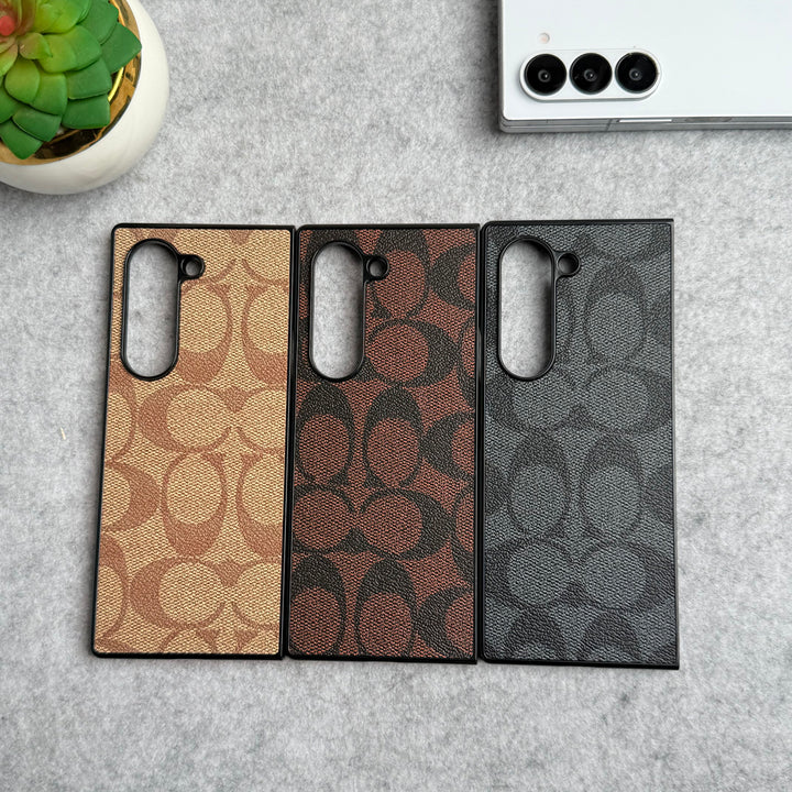 Samsung Galaxy Z Fold 6 Luxury CC Brand PU Leather Design Case Cover