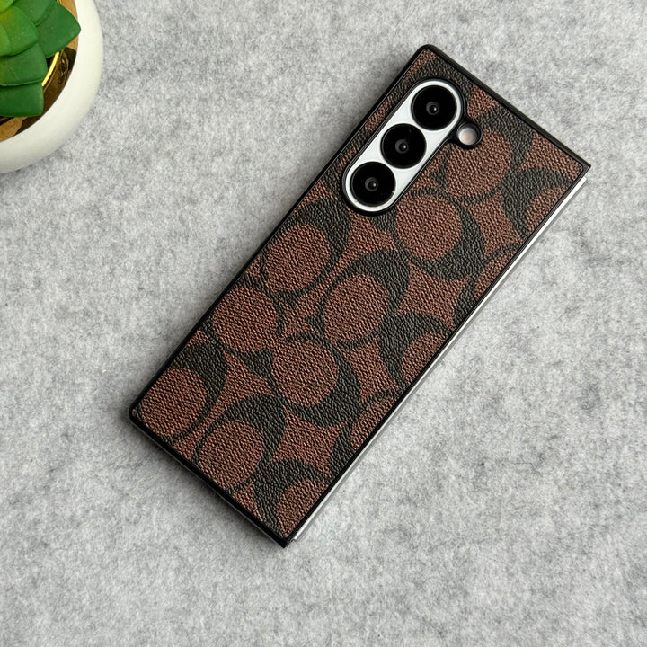 Samsung Galaxy Z Fold 6 Luxury CC Brand PU Leather Design Case Cover