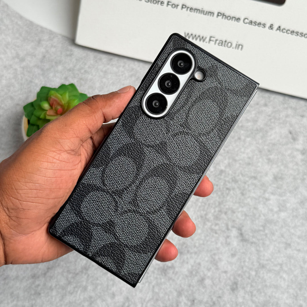 Samsung Galaxy Z Fold 6 Luxury CC Brand PU Leather Design Case Cover