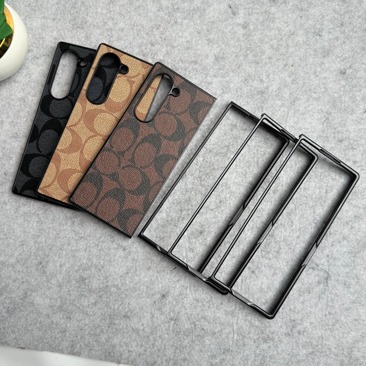 Samsung Galaxy Z Fold 6 Luxury CC Brand PU Leather Design Case Cover
