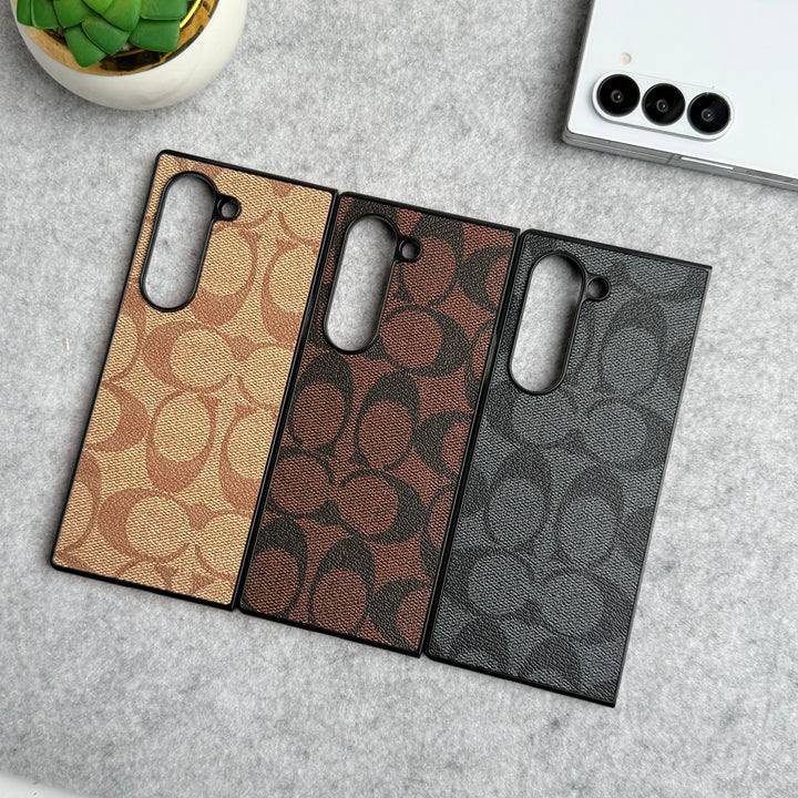 Samsung Galaxy Z Fold 6 Luxury CC Brand PU Leather Design Case Cover