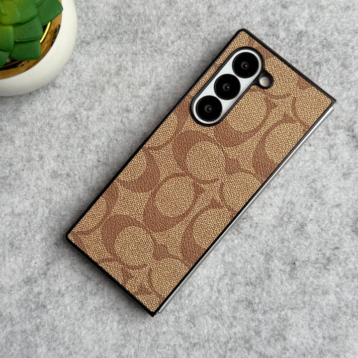 Samsung Galaxy Z Fold 6 Luxury CC Brand PU Leather Design Case Cover