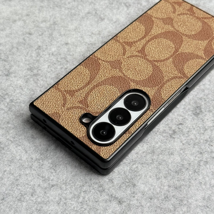 Samsung Galaxy Z Fold 6 Luxury CC Brand PU Leather Design Case Cover
