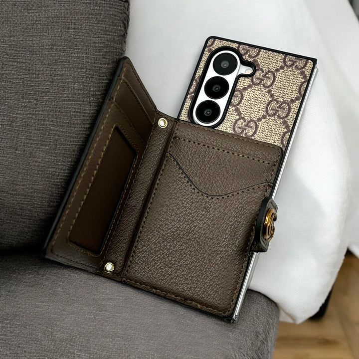 Samsung Galaxy Z Fold 6 Luxury GG Fashion Leather Brand Case Cover