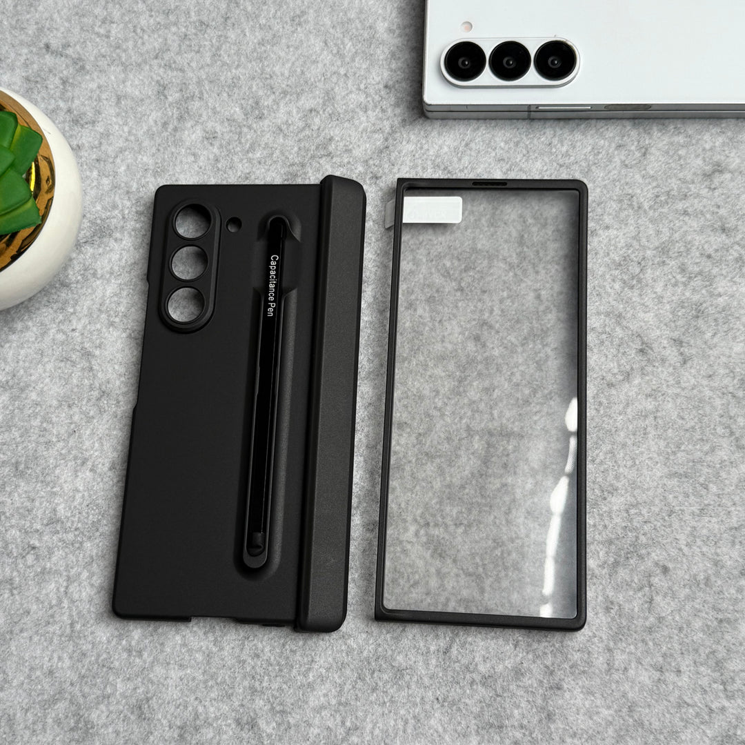 Samsung Galaxy Z Fold 6 Metal S-Pen front Glass Protection Hinge Case Folding Cover