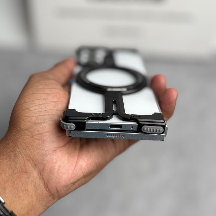 Samsung Galaxy Z Fold 6 Metals Frameless Bumper Case With Rotating Stand