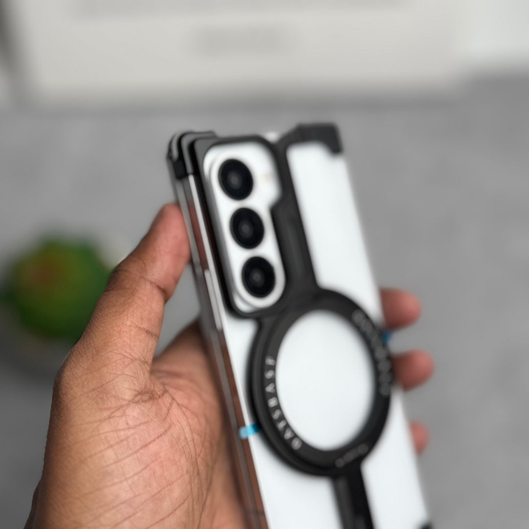 Samsung Galaxy Z Fold 6 Metals Frameless Bumper Case With Rotating Stand