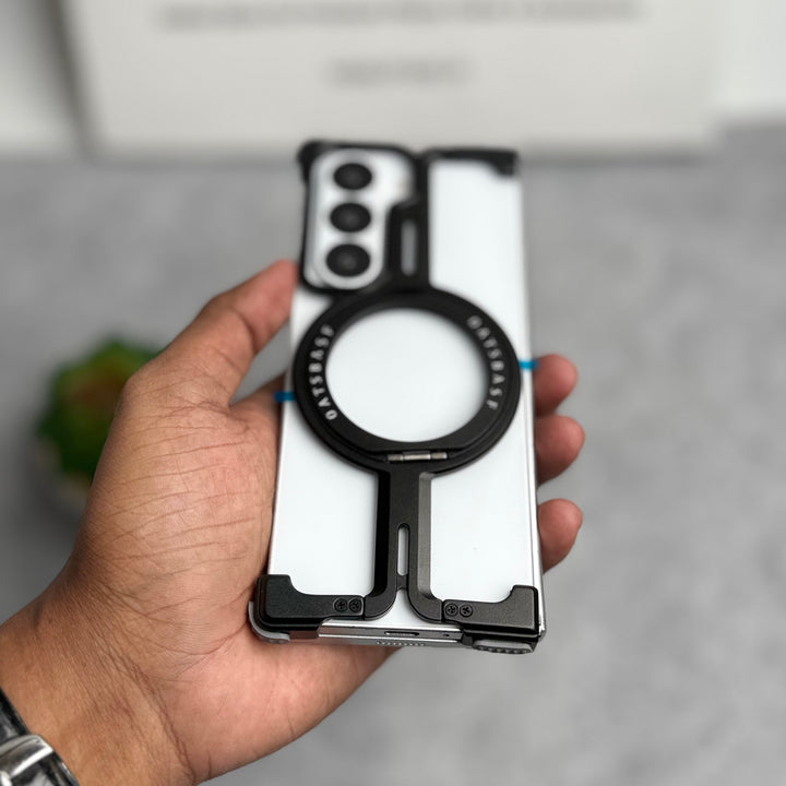 Samsung Galaxy Z Fold 6 Metals Frameless Bumper Case With Rotating Stand