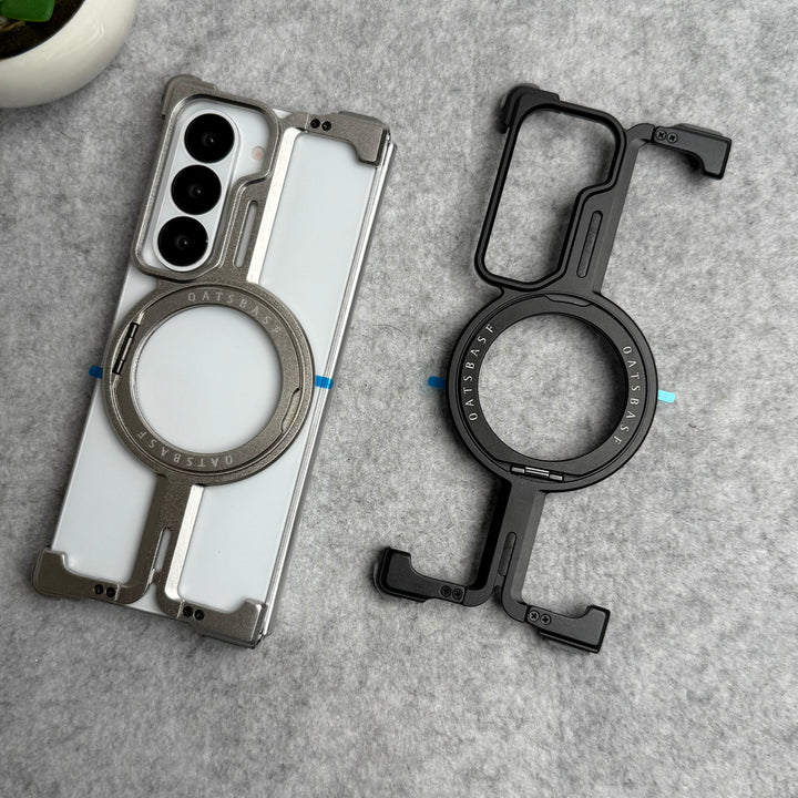 Samsung Galaxy Z Fold 6 Metals Frameless Bumper Case With Rotating Stand