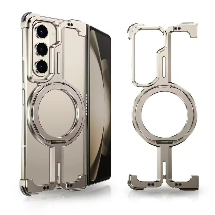 Samsung Galaxy Z Fold 6 Metals Frameless Bumper Case With Rotating Stand