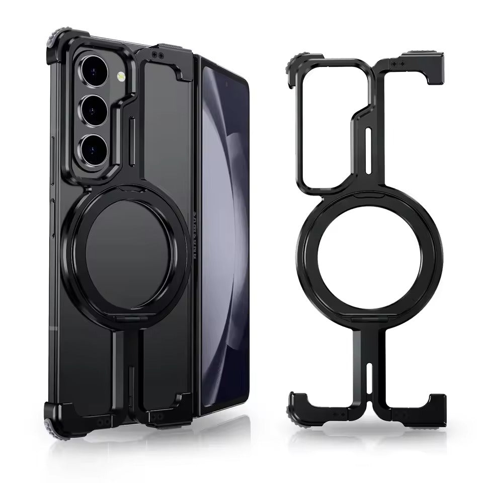 Samsung Galaxy Z Fold 6 Metals Frameless Bumper Case With Rotating Stand